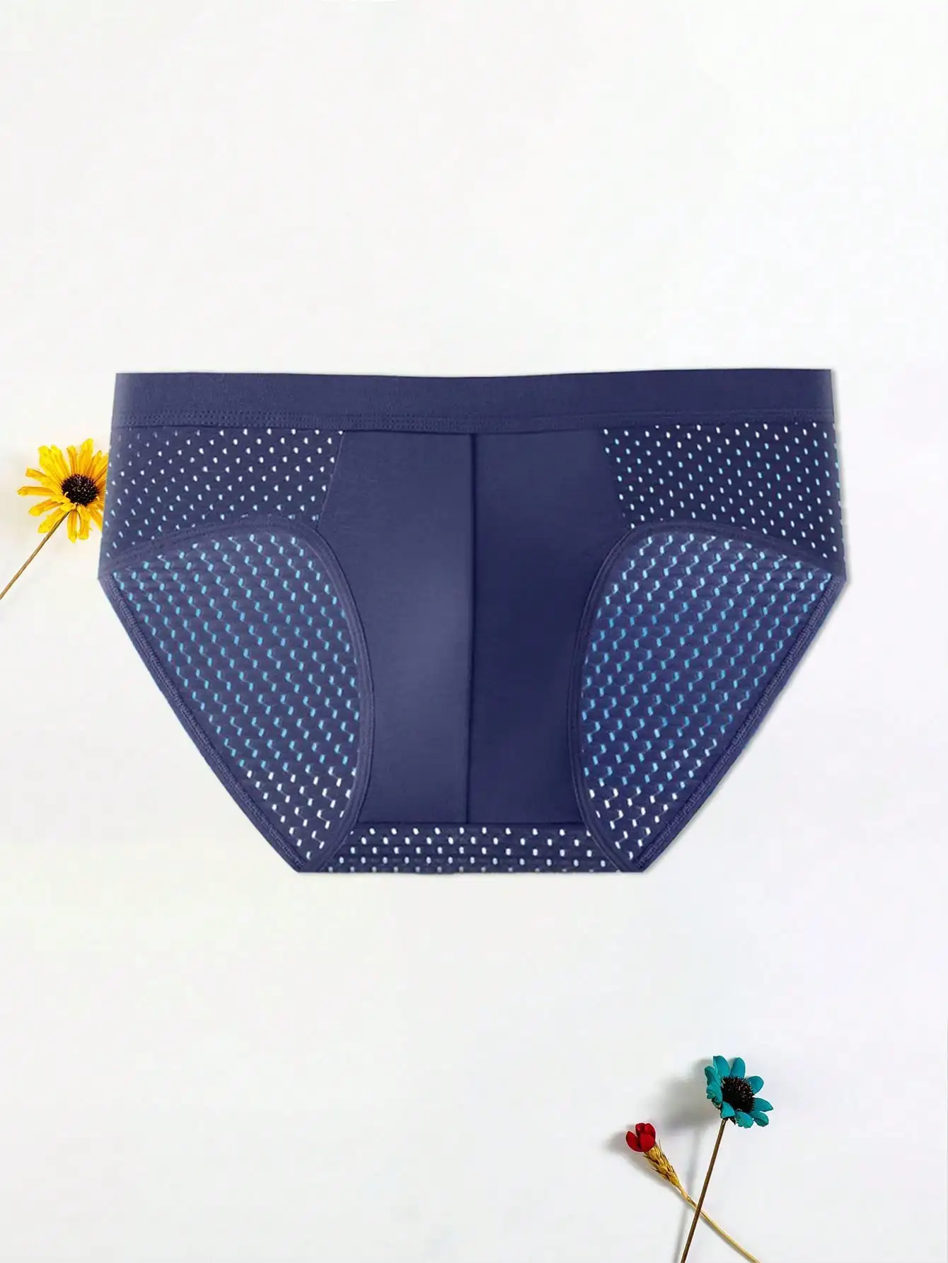 3 قطع من ملابس داخلية رجالية فضفاضة وبسيطة ومريحة متوسطة الخصر قابلة للتنفس