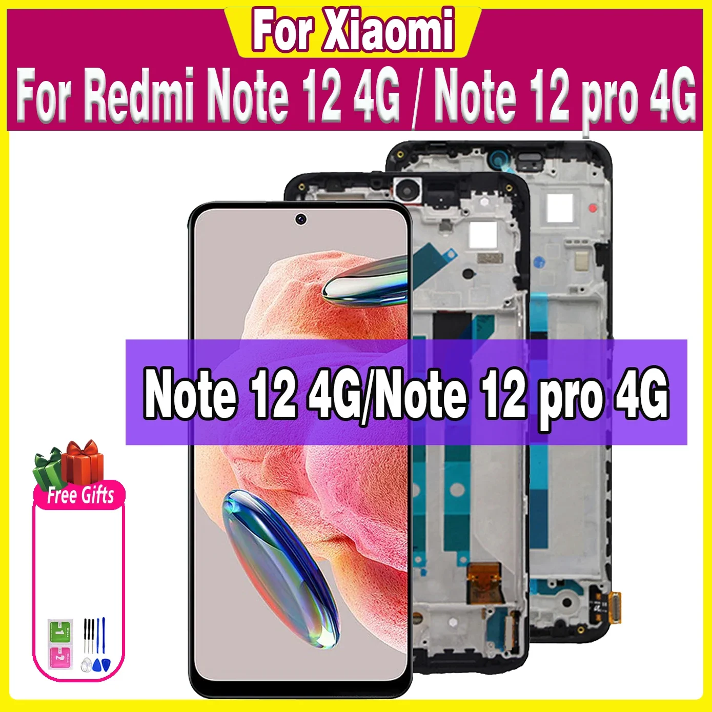 100% Tested for Redmi Note 12 pro 4G ‎2209116AG LCD for Xiaomi Redmi Note 12 4G 23021RAAE Lcd Display Screen Assembly Digitizer