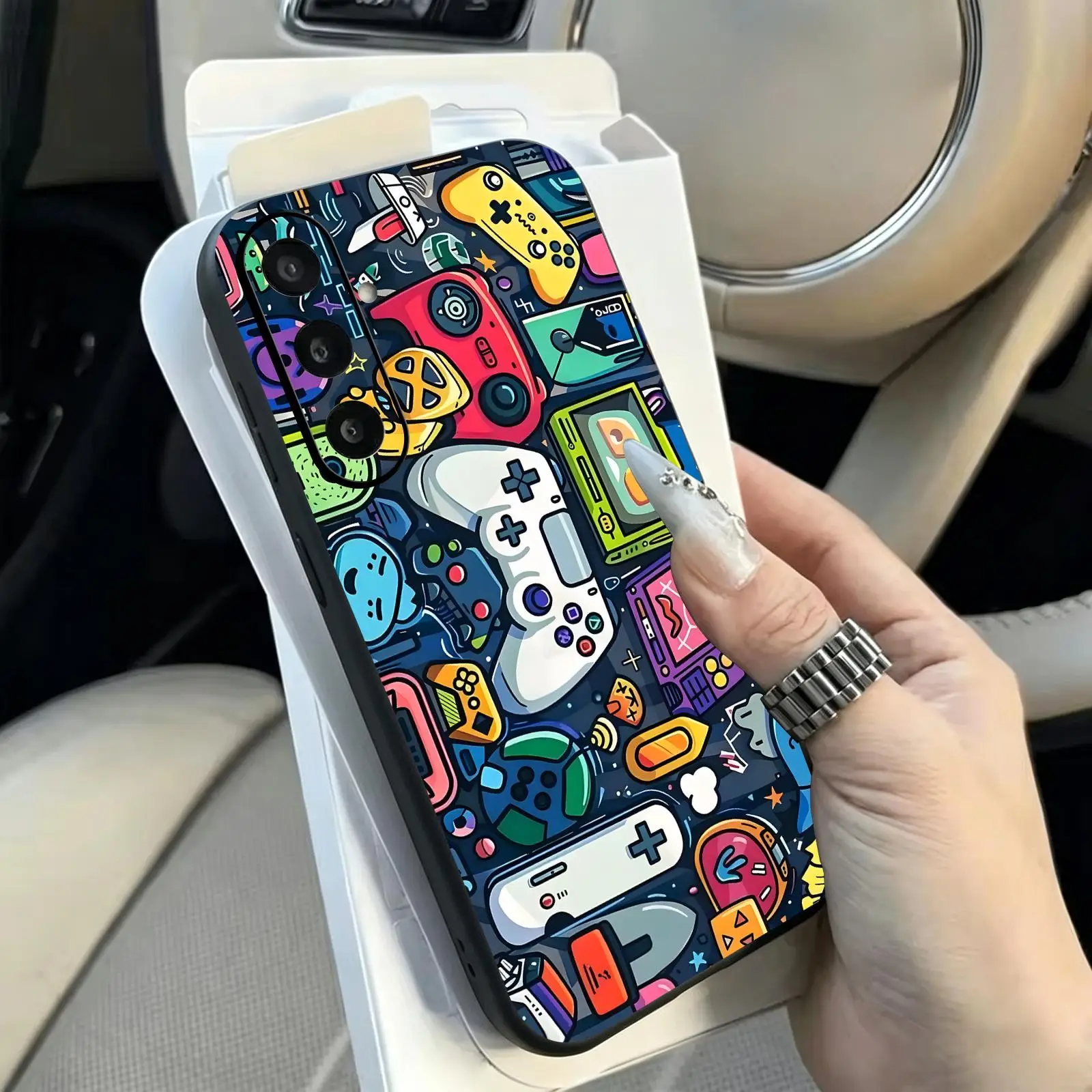 Game Controller Graphic  Phone Case For Samsung A57 A56 A37 A27 A17 A36 A26 A55 A35 Black Matte Soft Case