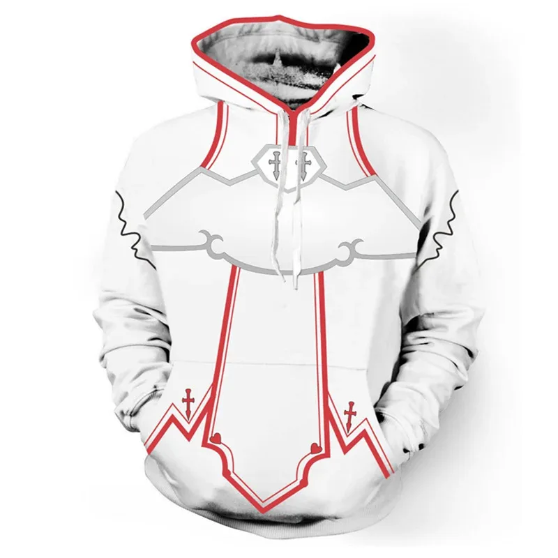 أنيمي تأثيري أنيمي السيف الفن على الانترنت ساو هوديي كيريتو كيريجايا كازوتو يوكي Asuna طباعة عادية البلوز رقيقة هوديس البريدي 72th