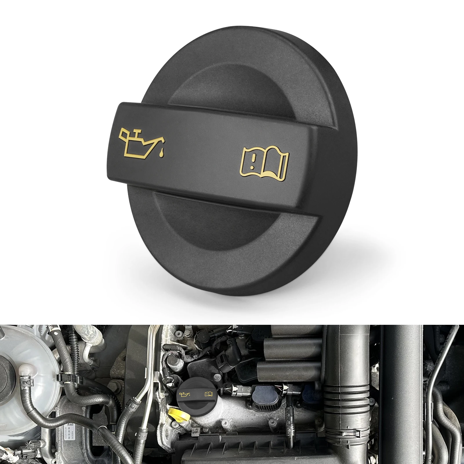 BEVINSEE غطاء فتحة تعبئة زيت المحرك البنزين لشركة فولكس فاجن للجولف 7/8/5/6 لتيجوان II ل باسات B8 ، لمحركات أودي A3 8 فولت A1 RS3 ، EA211