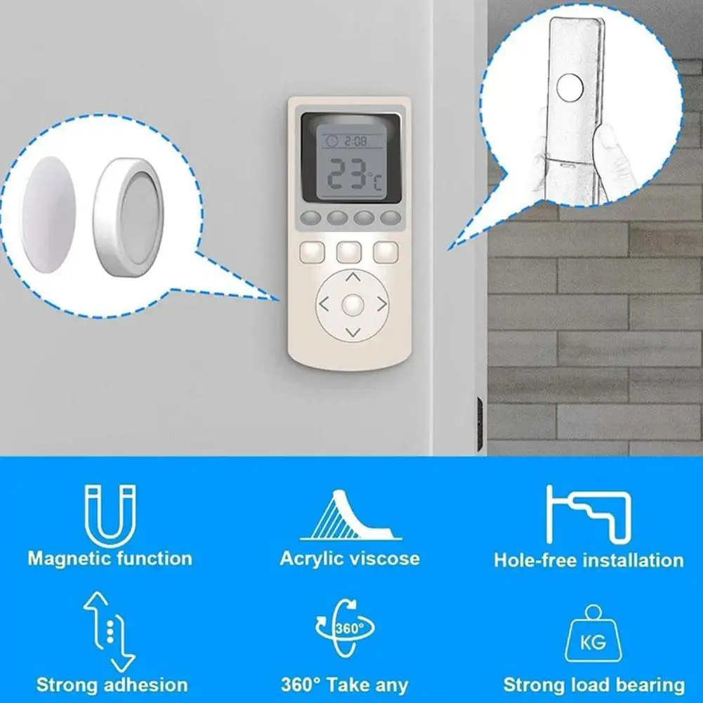 1pcs Magnetic Remote Control Holder Wall Mount Adhesive Remote Control Holder Strong Hold TV Remote Holder For Home Office U1K2