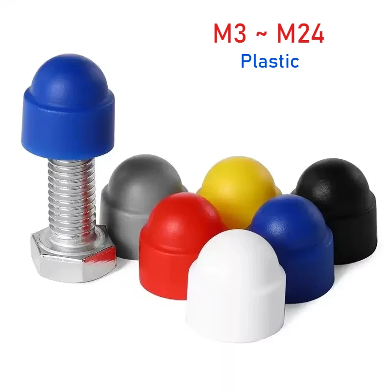 M3~M24 PE Plastic Hexagon Caps For Bolt Protect Nut Waterproof Dust Proof Protective Decoration Nuts Cap For Car Wheels Exterior