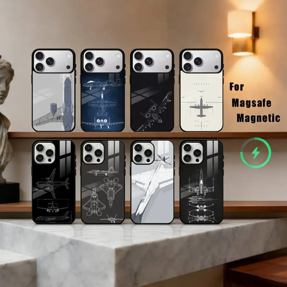 

A-Aircraft H-Helicopter A-Airplane Phone Case For iPhone17,16,15,14,13,12,11 Plus,Pro Max Magnetic For Magsafe Wireless Charging