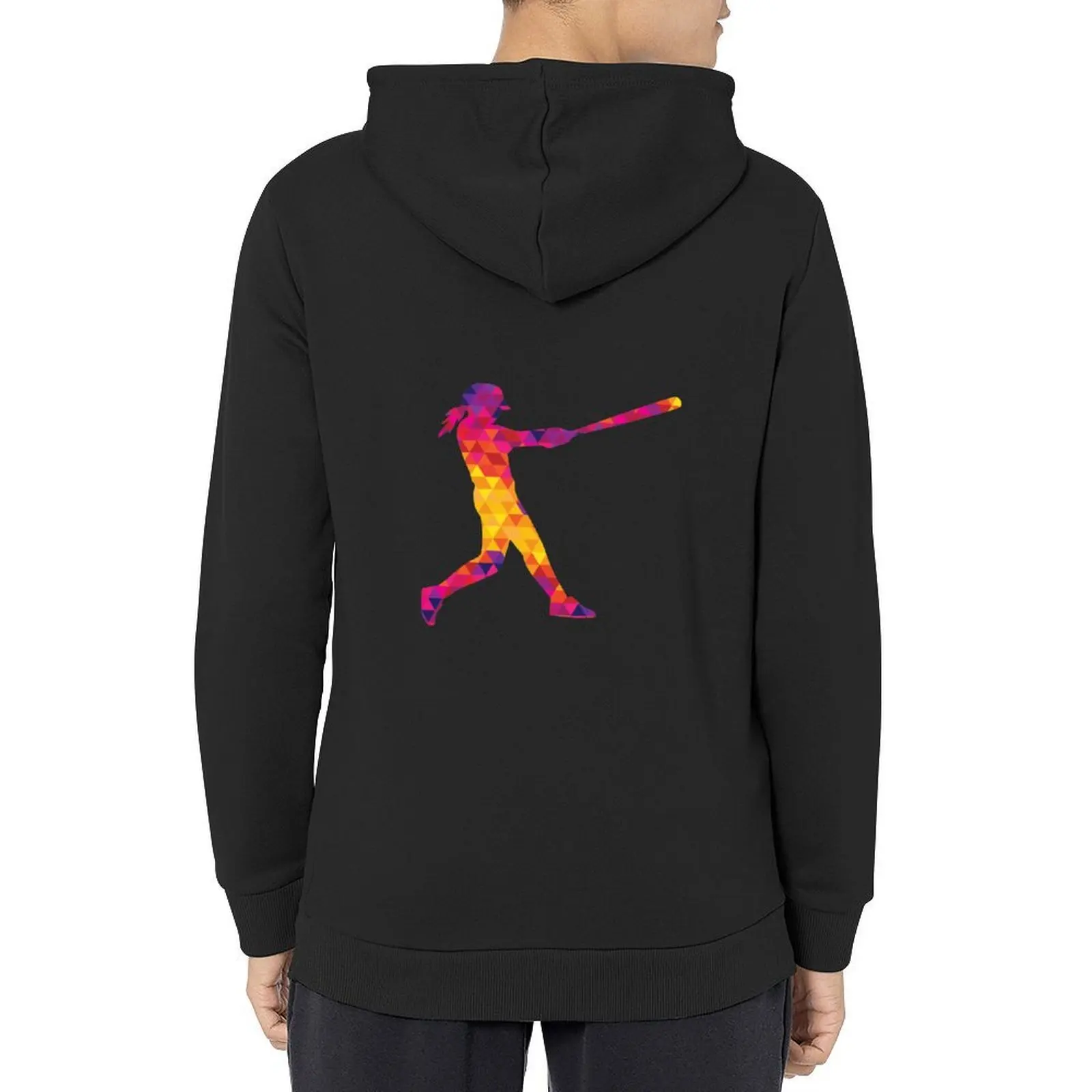 

Colorful Female Softball batter swinging Hoodie men's autumn clothes fashion men male clothes japanese style new hooded tee