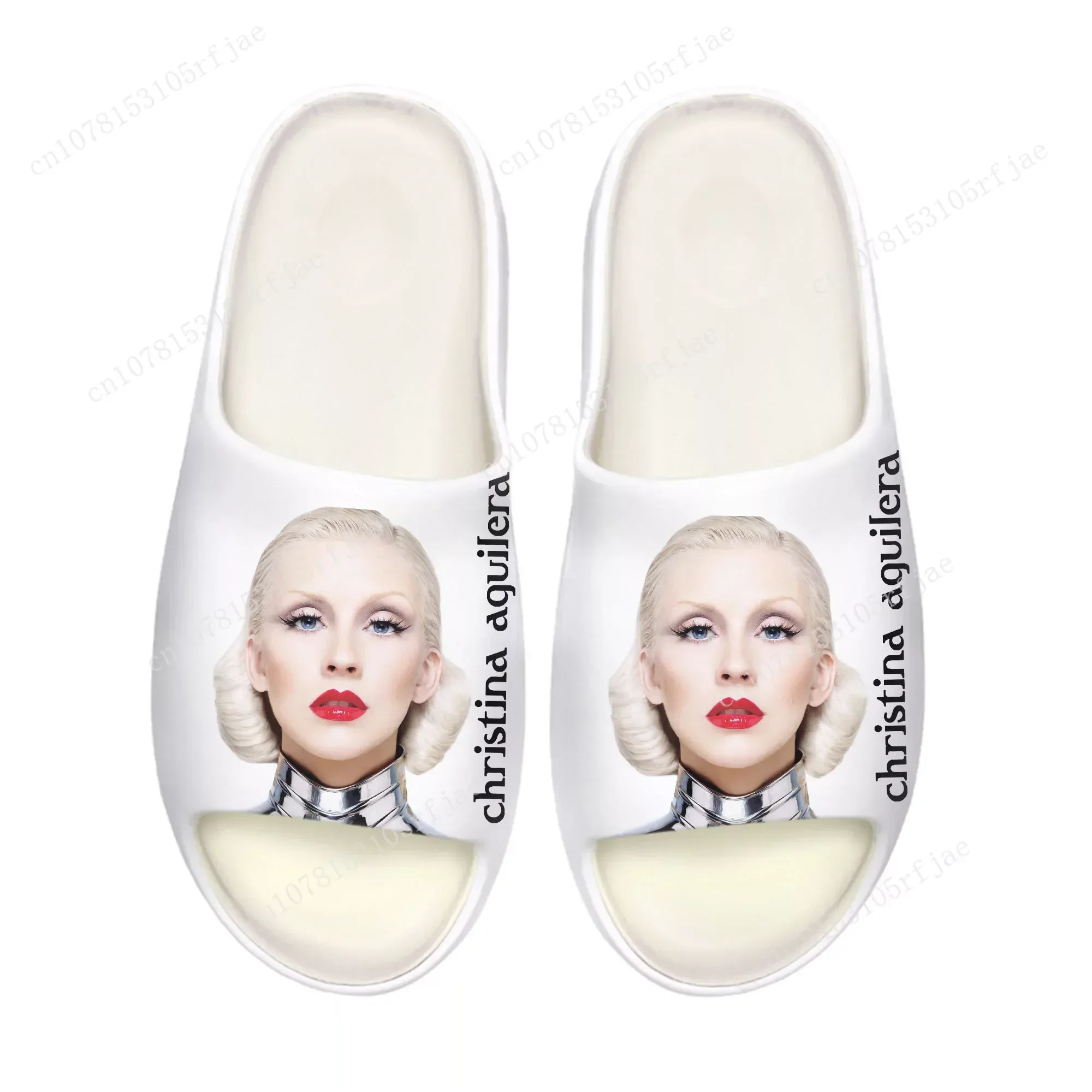 

Christina Aguilera Soft Sole Sllipers Home Clogs Step on Water Shoes Mens Womens Teenager Customize Bathroom on Shit Sandals