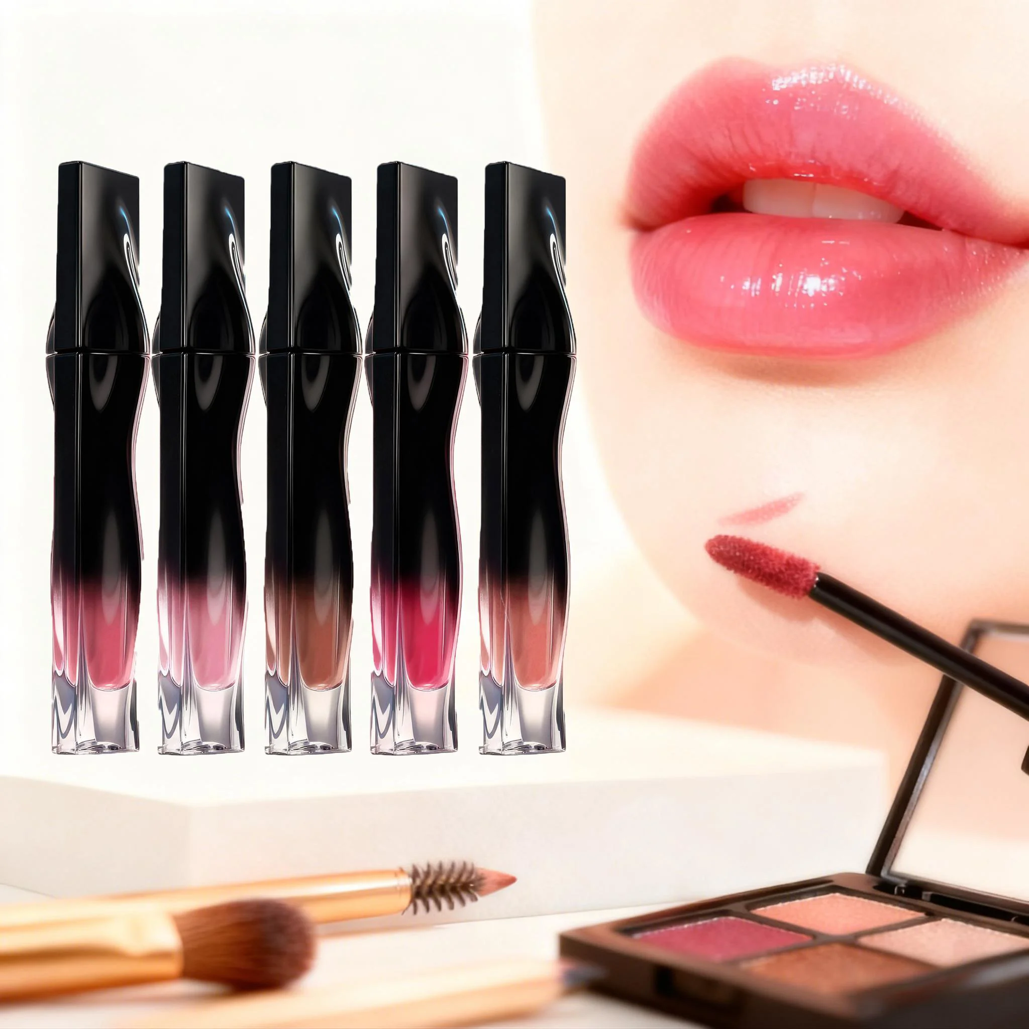 ลิปกลอสเนื้อแมทติดทนนานกันน้ำไม่ติดถ้วยลิปสติกให้ความชุ่มชื้นลิปกลอสเนื้อเนียนผู้หญิงแต่งหน้าเครื่องสำอาง 5 สี