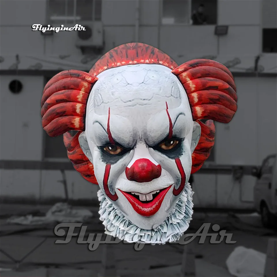 

3m/4m Scary Halloween Monster Hanging Giant Inflatable Pennywise Head Evil Air Blow Up Clown With Red Nose For Party Decoration