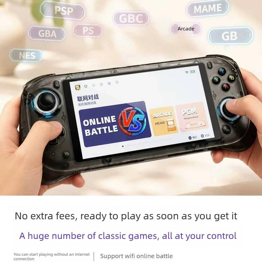 for Key Planet J55 Retro Handheld Console 5.5inch IPS HD Screen Dual Hall-Effect Joysticks PSP/GBA/GBC Open-Source Game Console