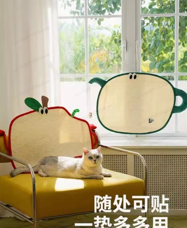 Sisal Cat Scratch Pad Wall Sticker, Vertical Design to Protect Sofa No Loose Crumbs