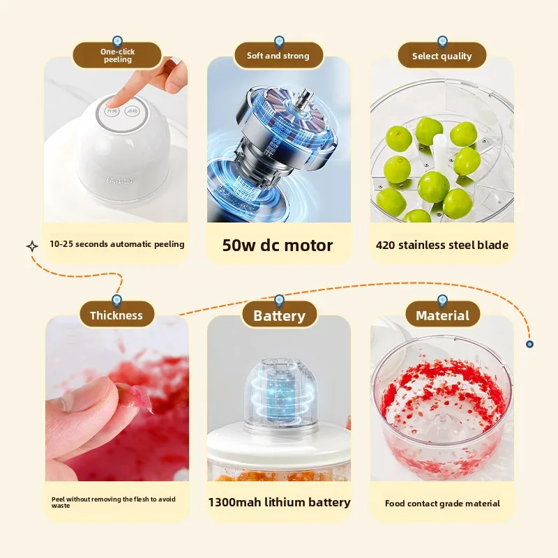 Automatic grape peeling machine Household and commercial electric fruit Qingti garlic peeling machine