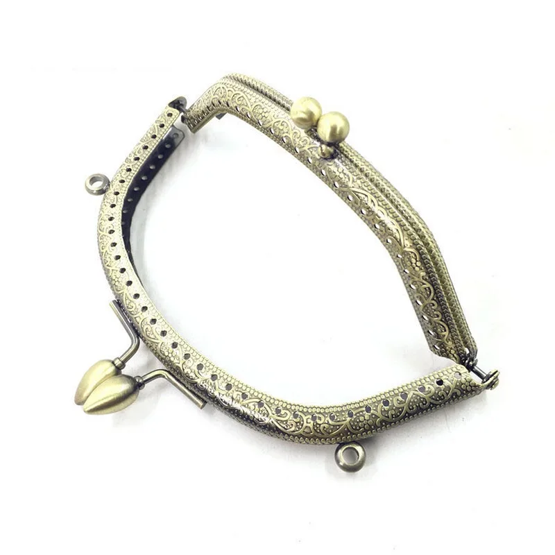 14cm Arch Double Clips Purse Frame Double Layer DIY Metal Frame Purse for Clutch Coins Bag Handle Kiss Clasp Lock Diy Craft