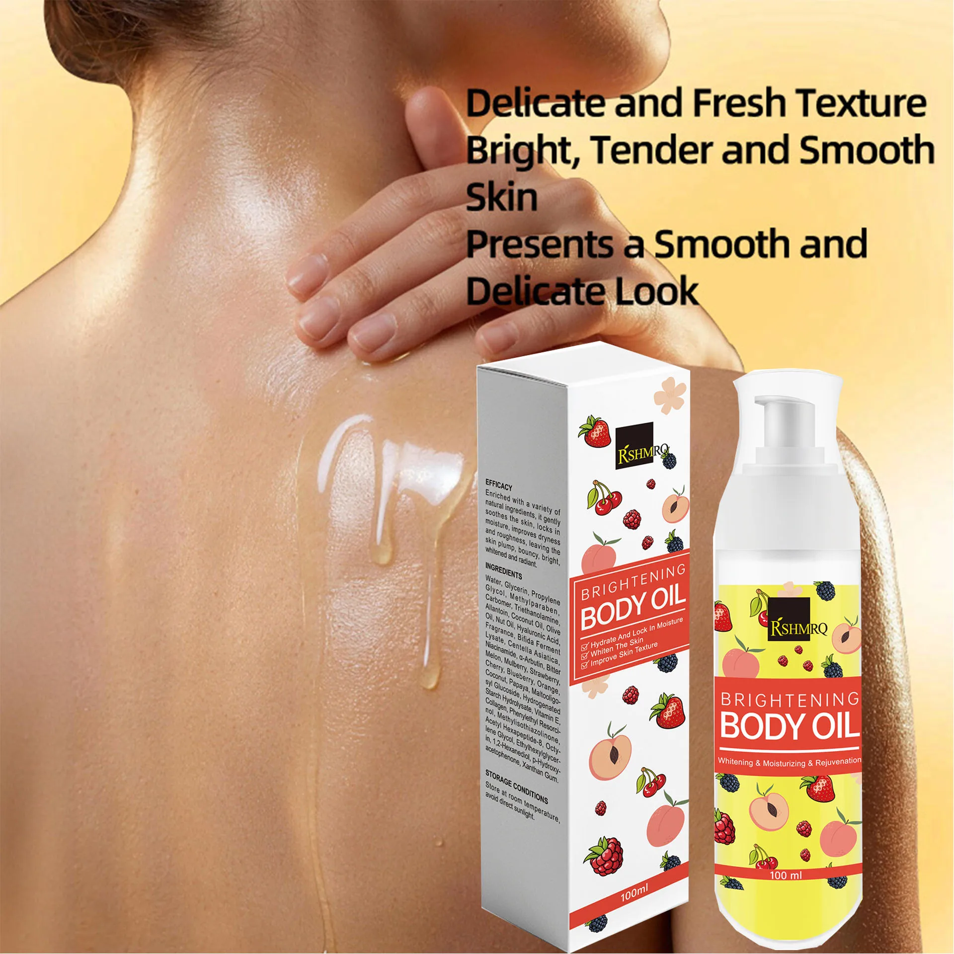 Brightening body oil Brightening body oil Brightening skin tone Moisturizing hydration Improve rough massage skin care
