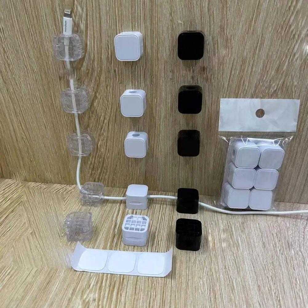 Universal Square Data Cable Storage Line Cable Clips Cable Smooth Adjustable Cord Holder Under Desk Cable Management Wire Keeper