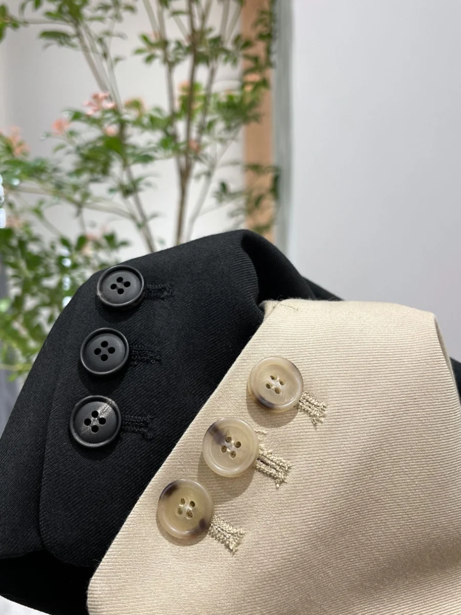 Nok Xiaola authentique printemps 2025 marque costume Vintage Ele trajet Sle Long Sve fermeture à bouton unique