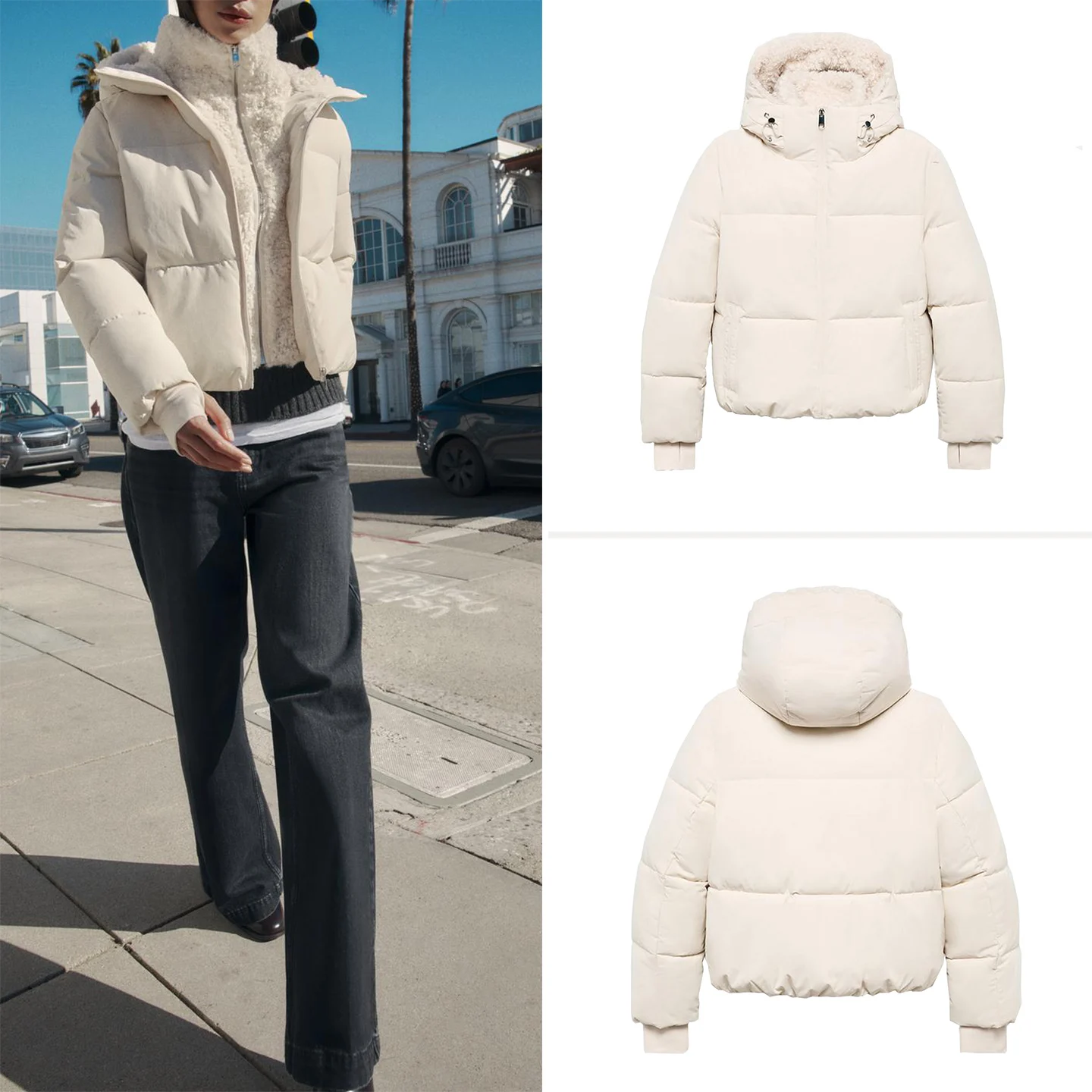 Women's Summer 2026 New Long Sleeve Stand Collar Fleece Lined Hooded Windbreaker Short Jacket Standard Fit Other Material