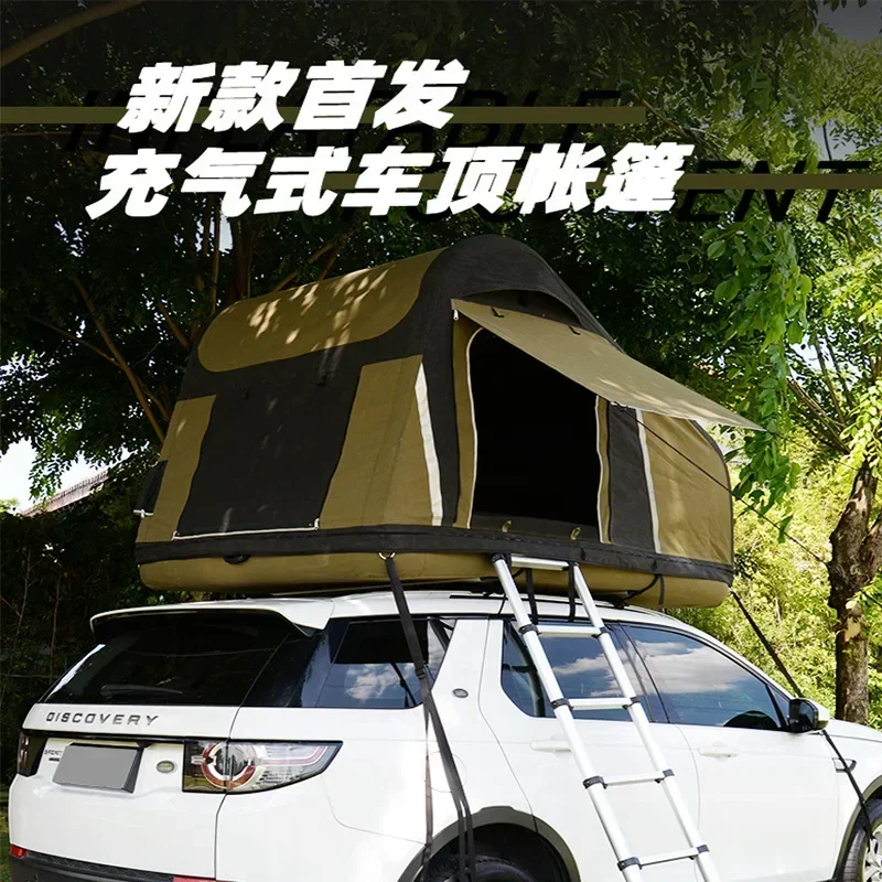 Double Person Inflatable Roof Tent Outdoor Camping Self driving Tour Car Mounted Tent Portable Inflatable Tent