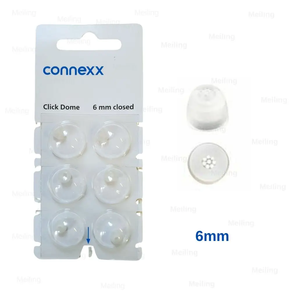 6Pieces Signia Click Connexx Original Silicone Ear domes ,for  Signia Rexton Vibe CIC ITC and RIC Model Hering Aids