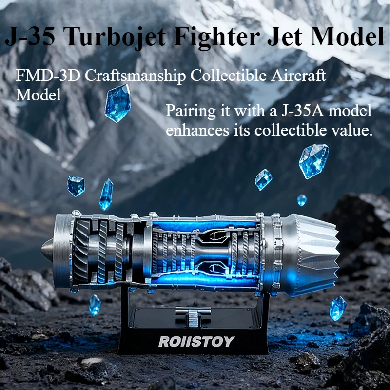 

J-35 Jet Fighter Model DIY Kit Turbofan Engine Assembly Model Toy 3D Printed