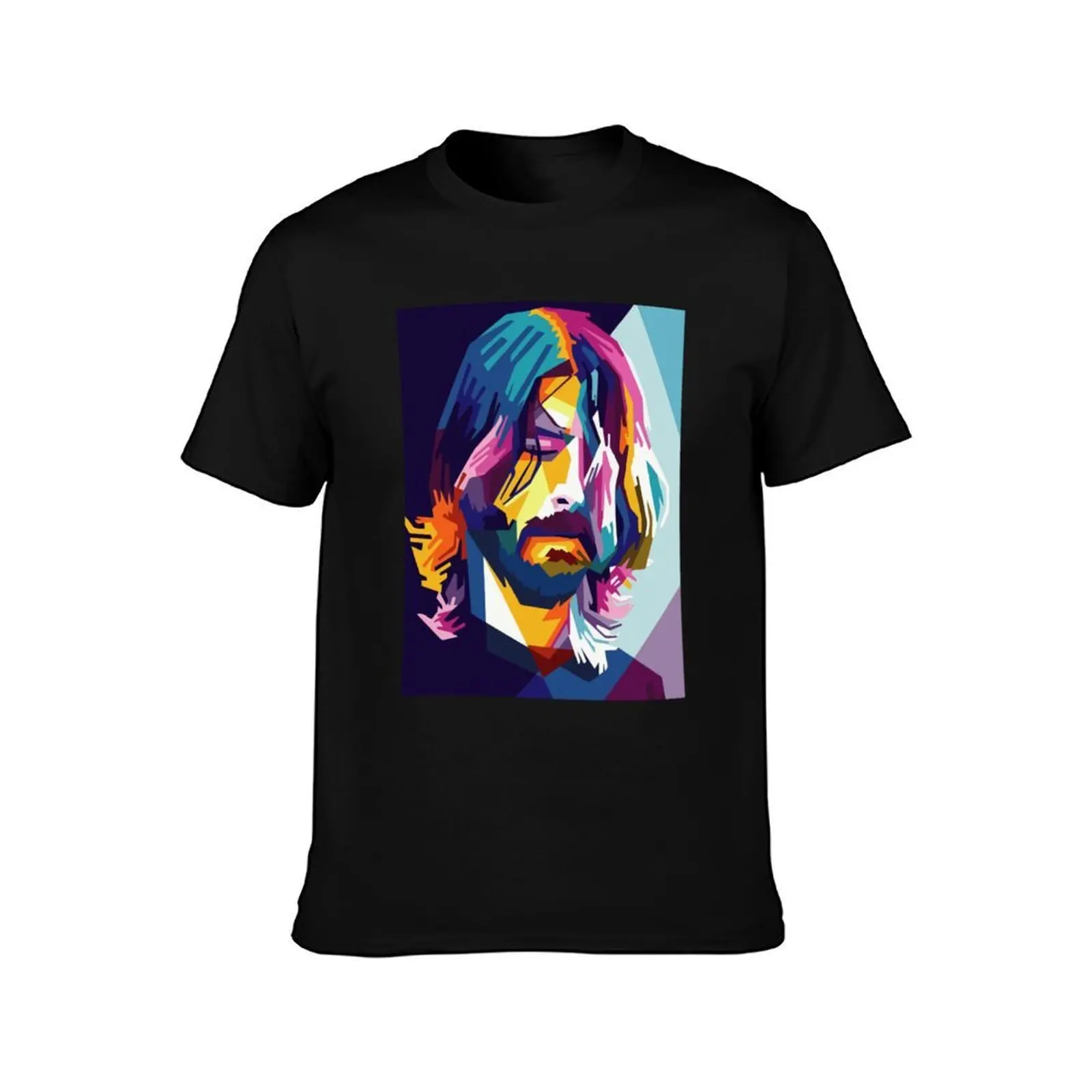 تي شيرت DAVE GROHL تي شيرت قطني أسود عادي للرجال حزمة تي شيرت شخصي