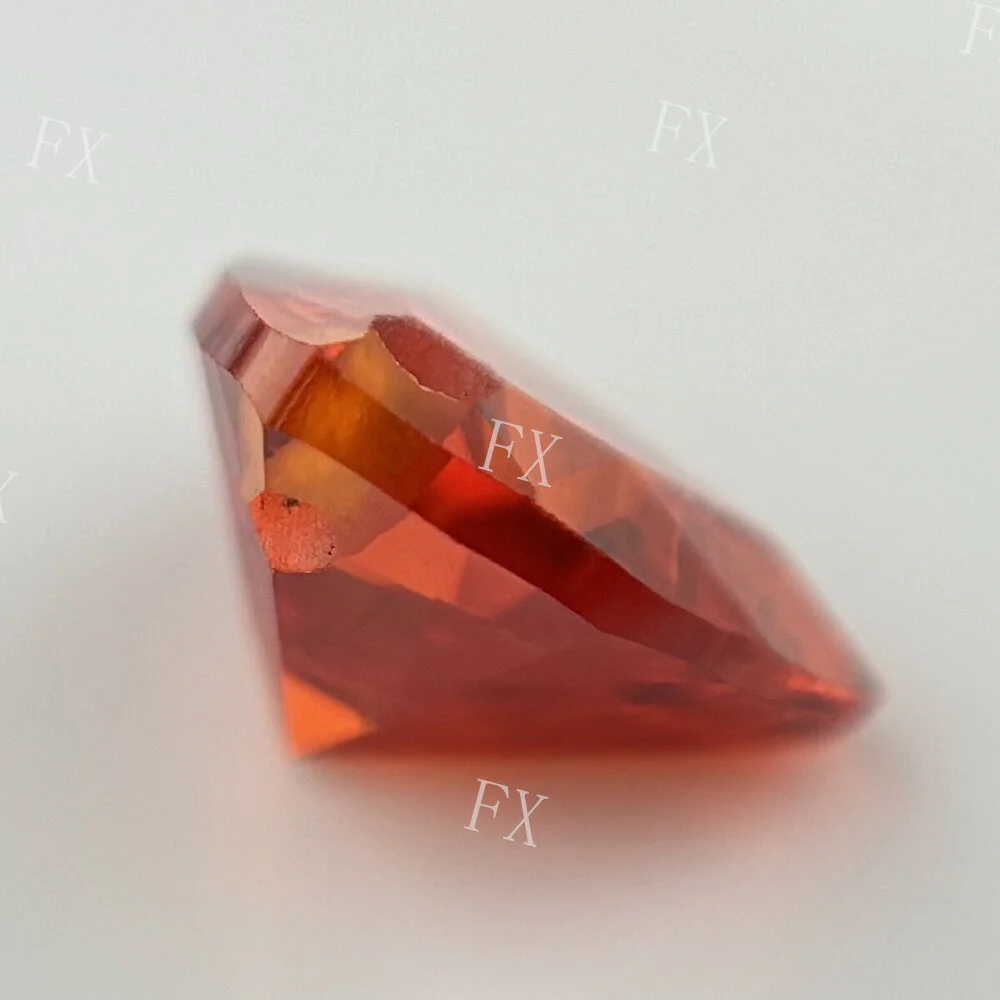 Cubic Zirconia Stone Single Hole Trillion Shape Orange Brilliant Cut Loose CZ Stones Synthetic Gems Beads 5x5~12x12mm AAAAA