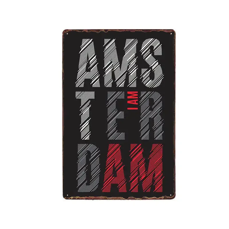 Netherlands Amsterdam Metal Tin Signs Vintage Plaque Wall Poster Beer Bar Coffee Cafe Decoration Home Decor 20x30 cm