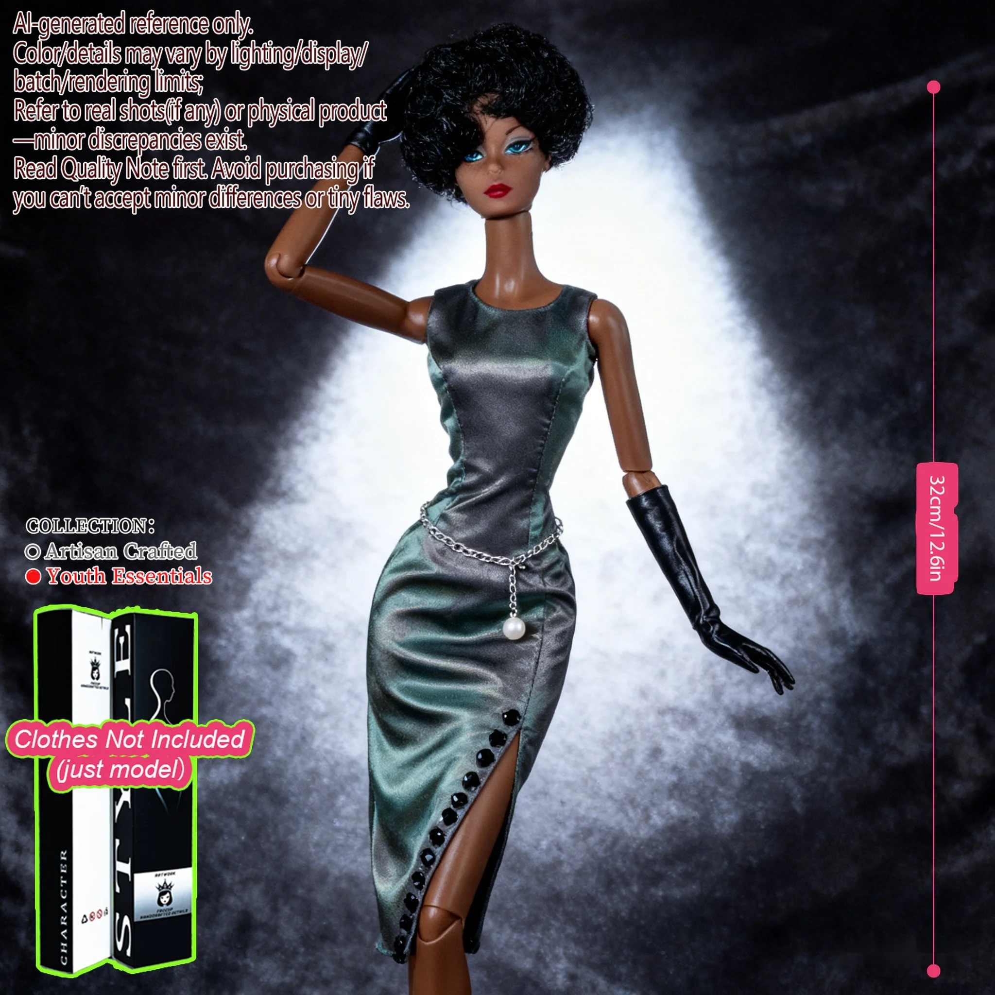 12.6in 1/6 Scale BJD Doll, 12-Joint Changeable Makeup Model, Gift Doll (no clothing)