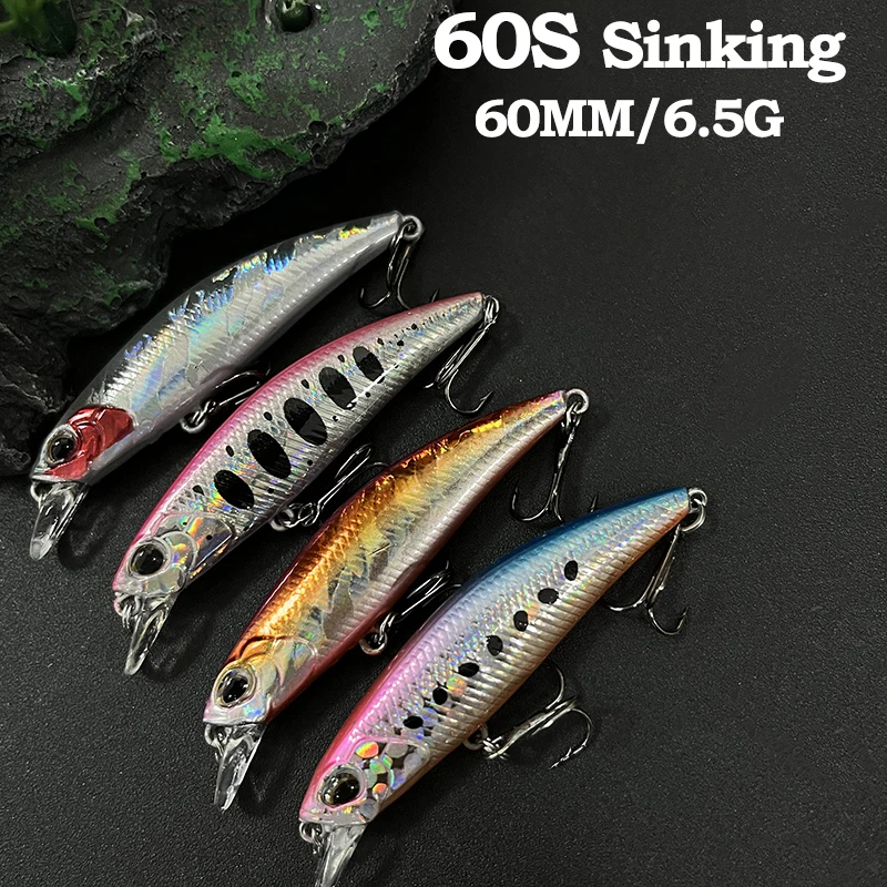 

60mm 6.5g Sinking Minnow Fishing Lure Stream River Swimbait Saltwater Pesca Wobblers Pike Trout Artificial Hard Bait Accessories