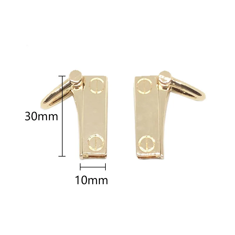 1Pair Metal Bag Side Anchor Gusset Bag Side Edge Buckle Anchor Link Hanger Clamps Hardware With D Rings For Bag Purse Strap