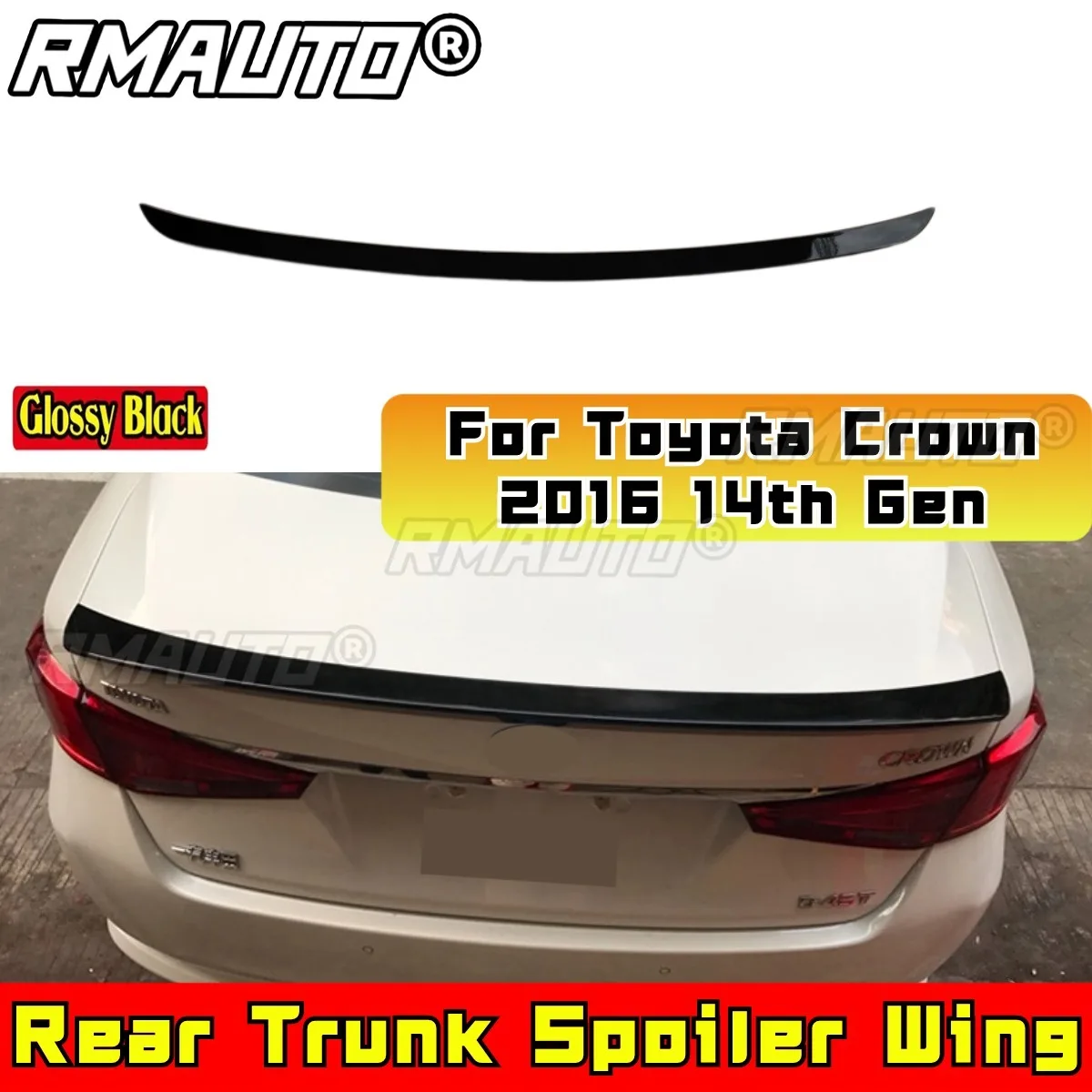 

For Toyota Crown 2016 14th Gen Rear Trunk Spoiler Wing Rear Trunk Spoiler Car Rear Spoiler Body Kit Car Accessories