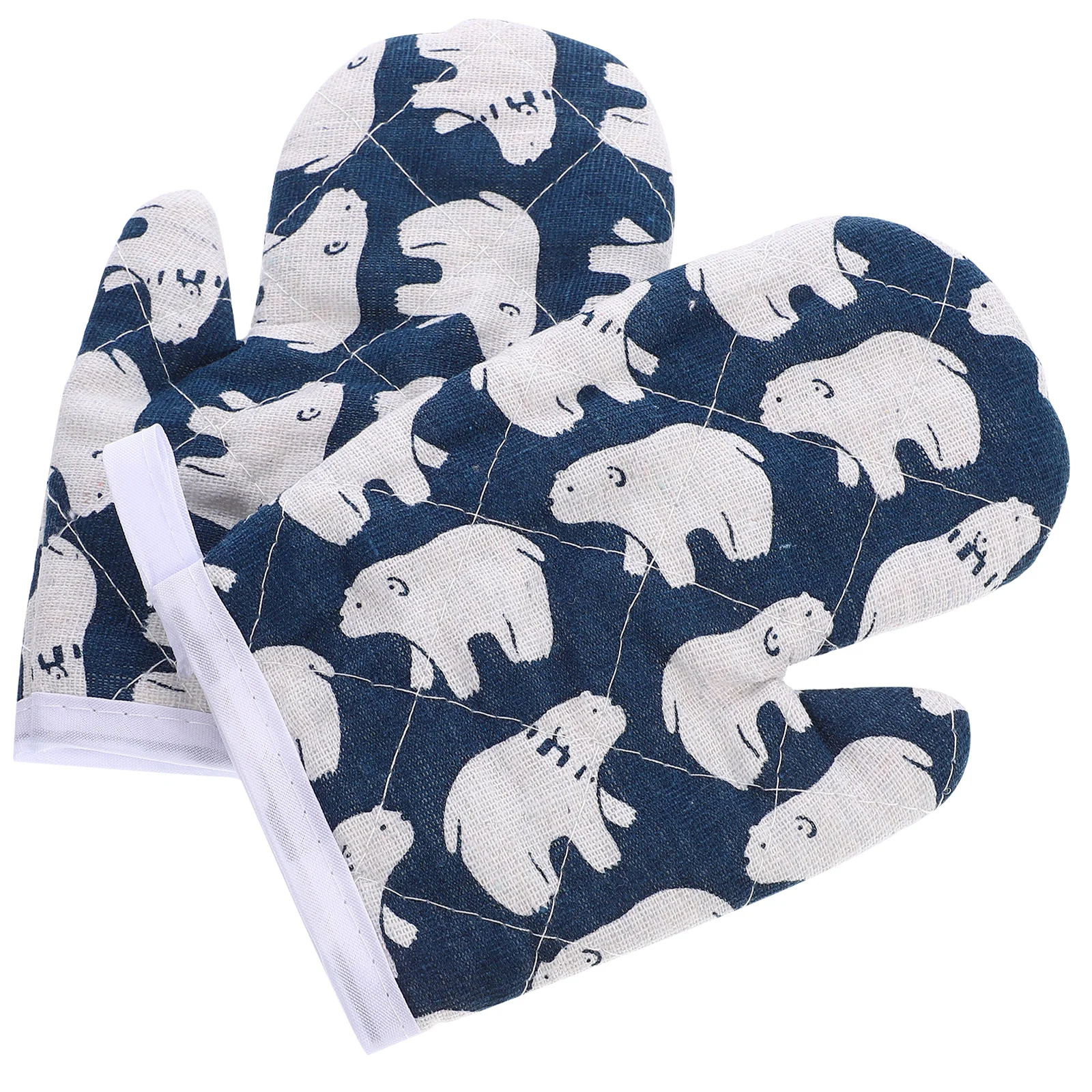 

1 Pair Heat Resistant Oven Mitt For Baking Cooking Grilling Insulated Kitchen Glove Lightweight Non-Slip With Hanging Hole