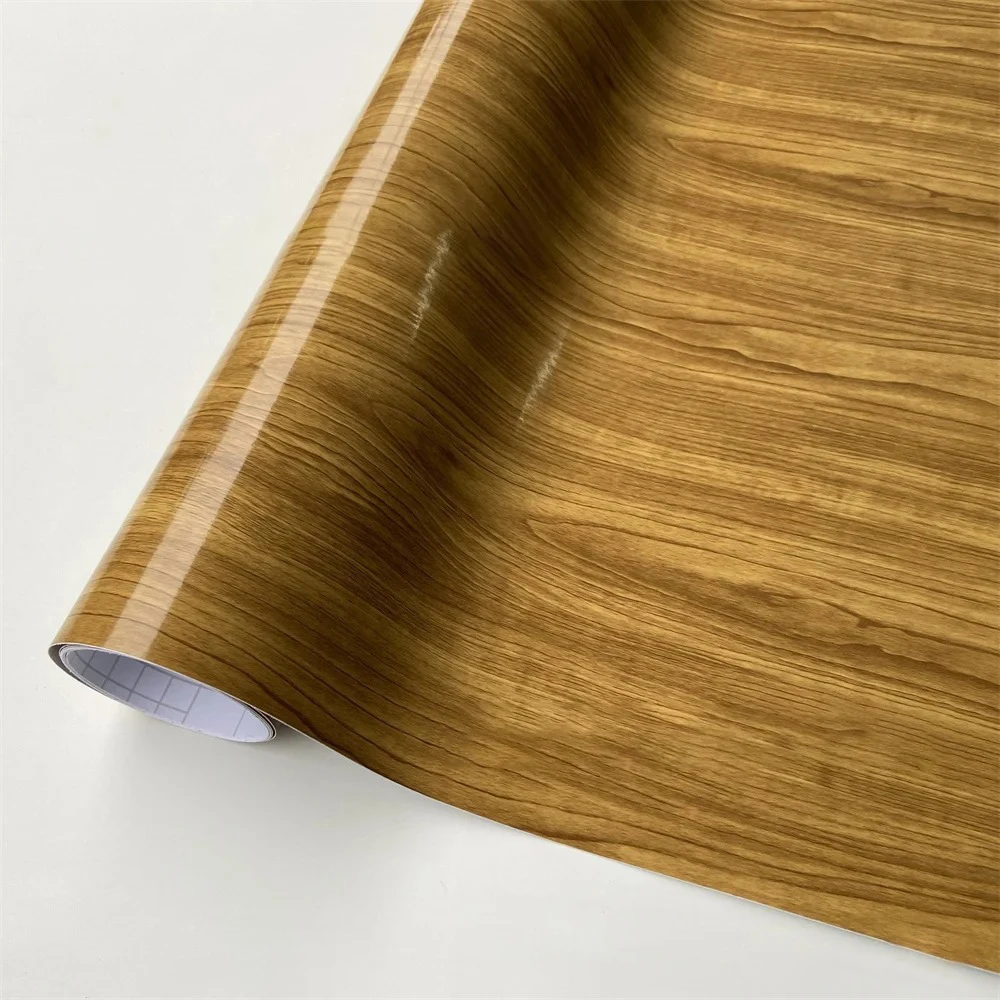 30x100cm Wood Grain Car Sticker High Glossy Wrap Car Protection Sticker Self-adhesive Furniture Table Decors Vinyl Sticker Decal