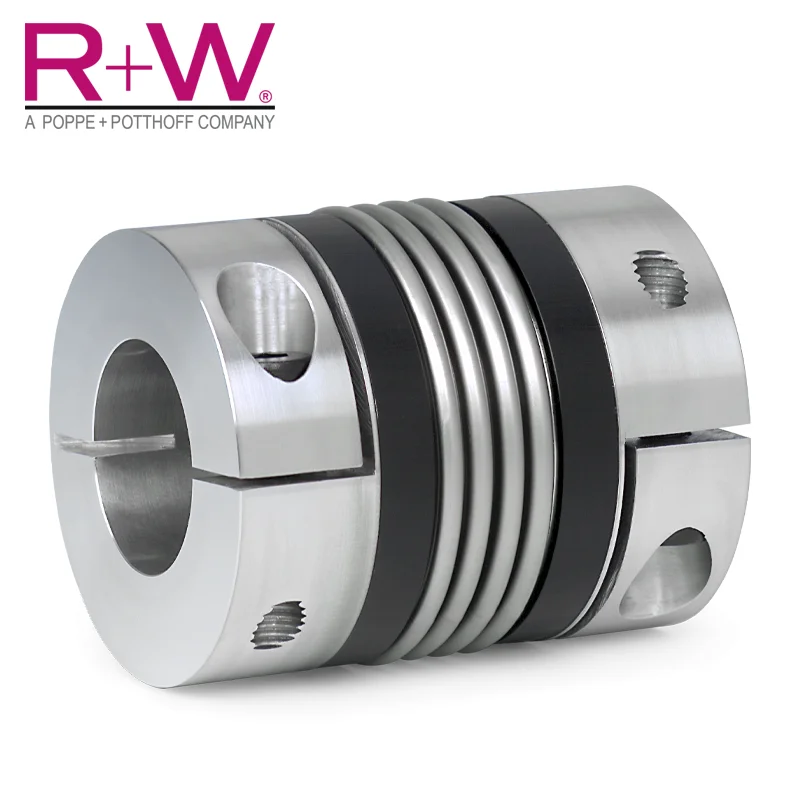 Германия R + W Алюминиевый сплав Нержавеющая сталь BK3/150 Сильфонная муфта Зажимная втулка со шпоночным пазом Эластичность с высоким крутящим моментом