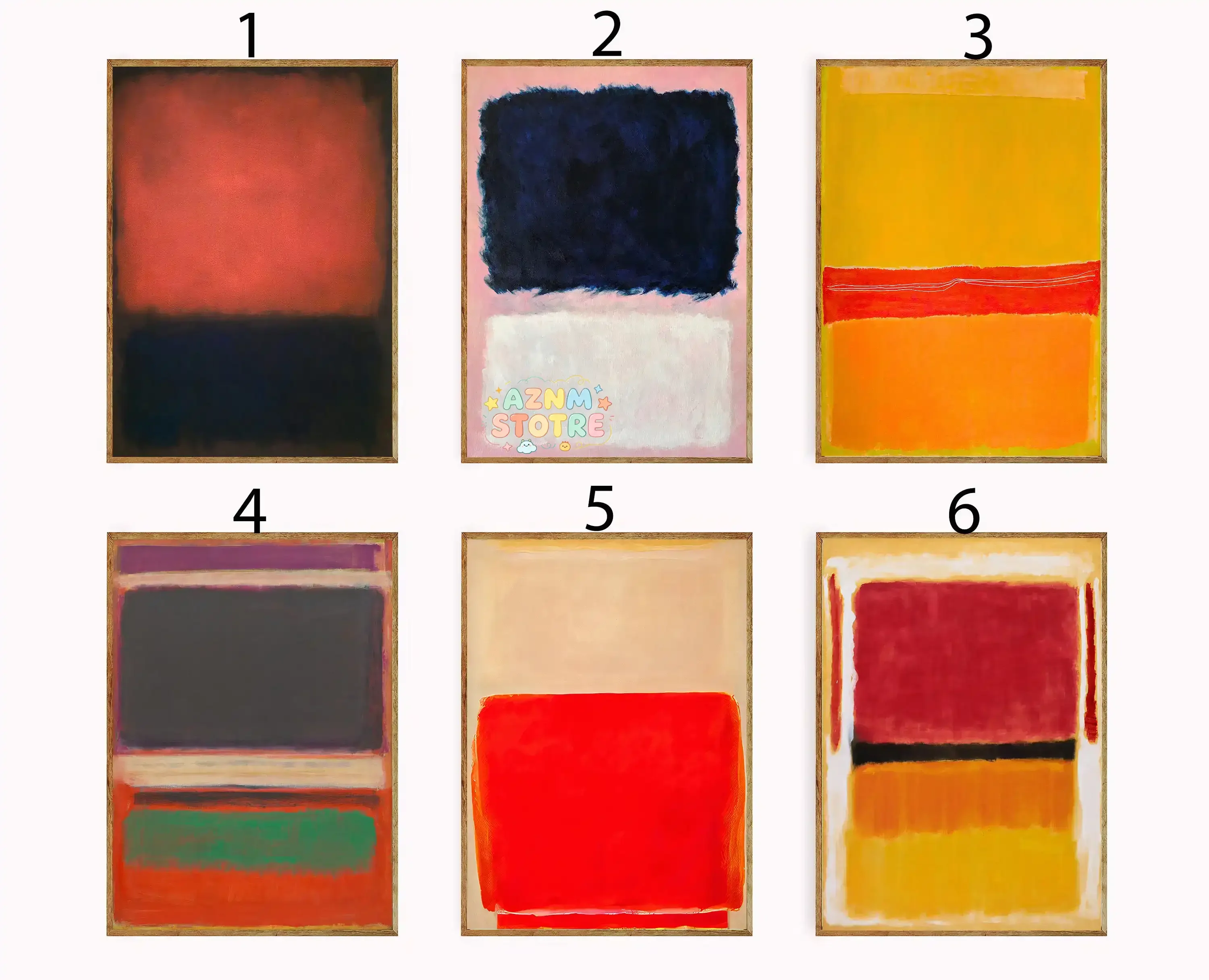 Wall Decor, Mark Rothko Poster Sets, Rothko Print, Abstract Art, Abstract Print, Vintage Art, Minimalist Poster, Interior Des