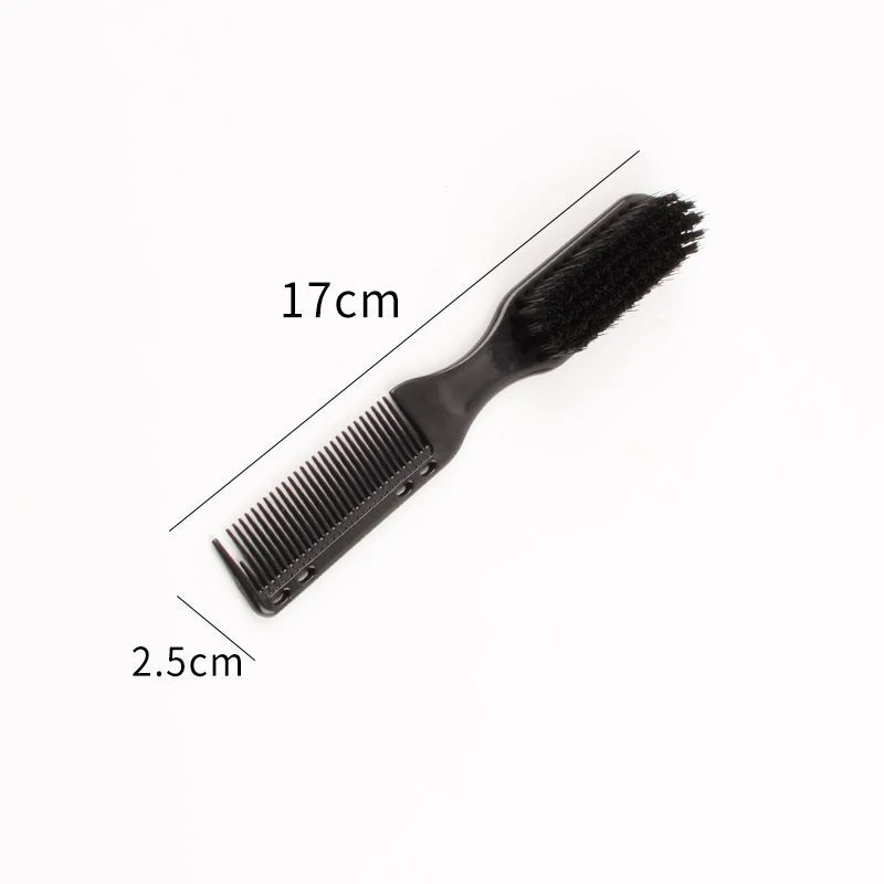 Double-sided Comb Brush Black Small Beard Styling Brush Professional Shave Beard Brush Barber Vintage Carving Cleaning Brush