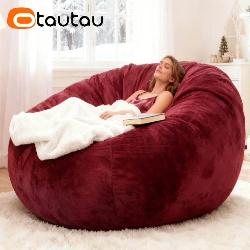 

OTAUTAU 6 футов гигантский чехол-погремушка из искусственного меха, зимний рождественский пуф-кровать DD019【без наполнителя внутри! Нужен купить наполнитель самостоятельно!】