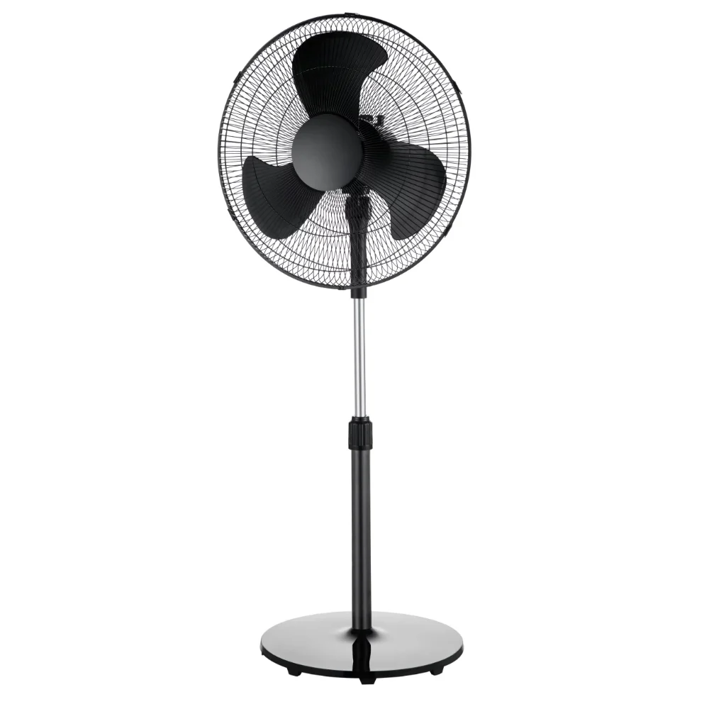 2023 nuovi supporti ventilatore a piedistallo oscillante a 3 velocità da 18 "con testa della ventola regolabile inclinabile, nero