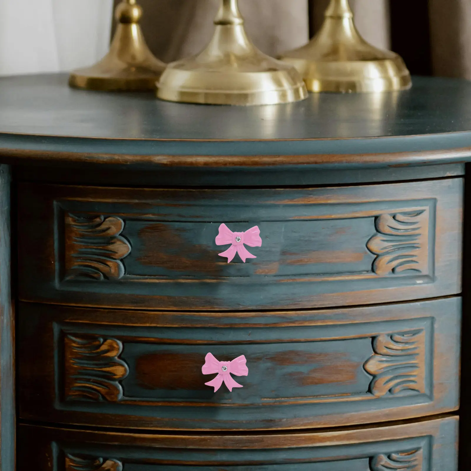 

Набор из 8 розовых ручек-бантиков для шкафов и ящиков, декоративные ручки с одним отверстием для спальни, комода, туалетного столика