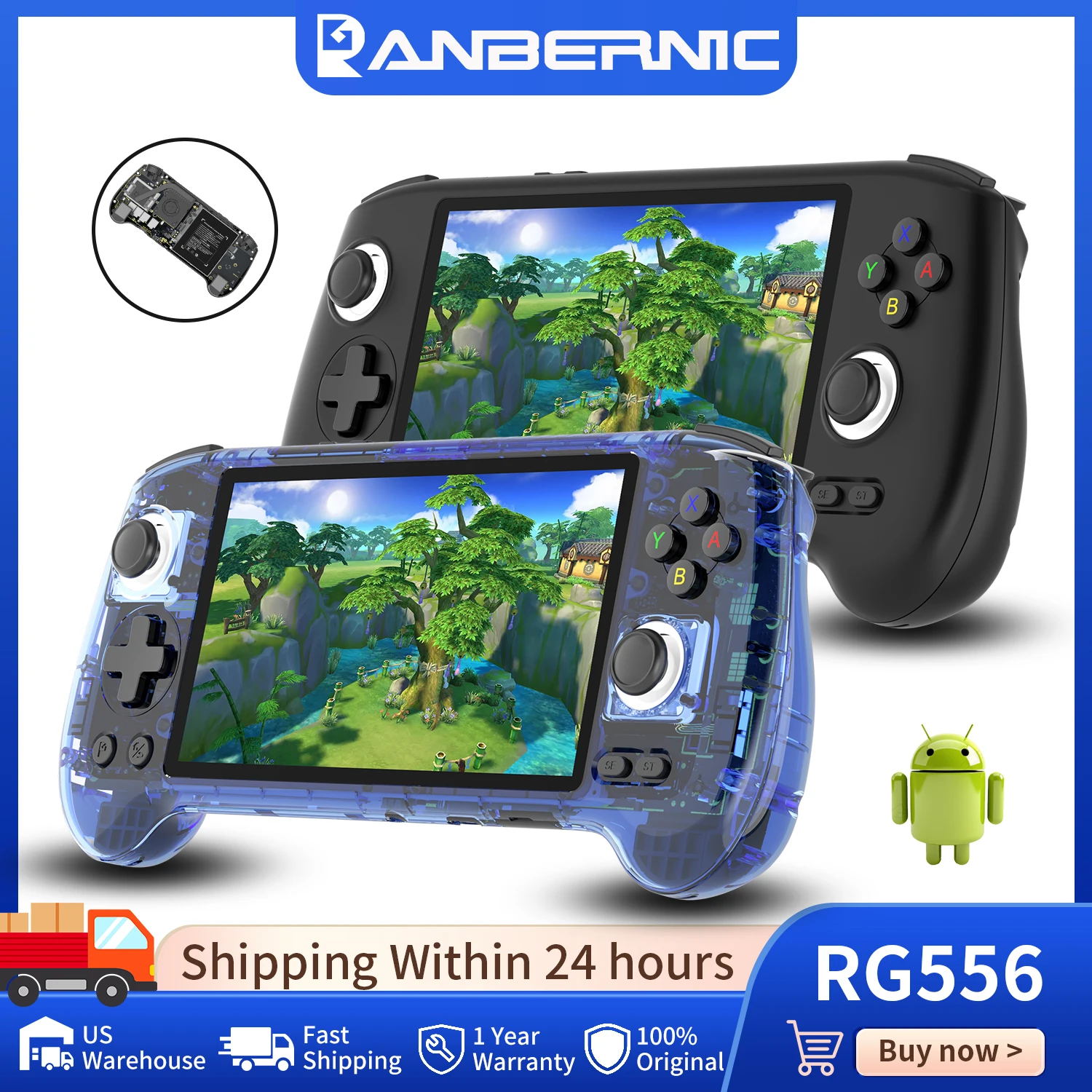 Home Cinema Video Processor - Konsol Game Genggam Anbernic RG556 Layar