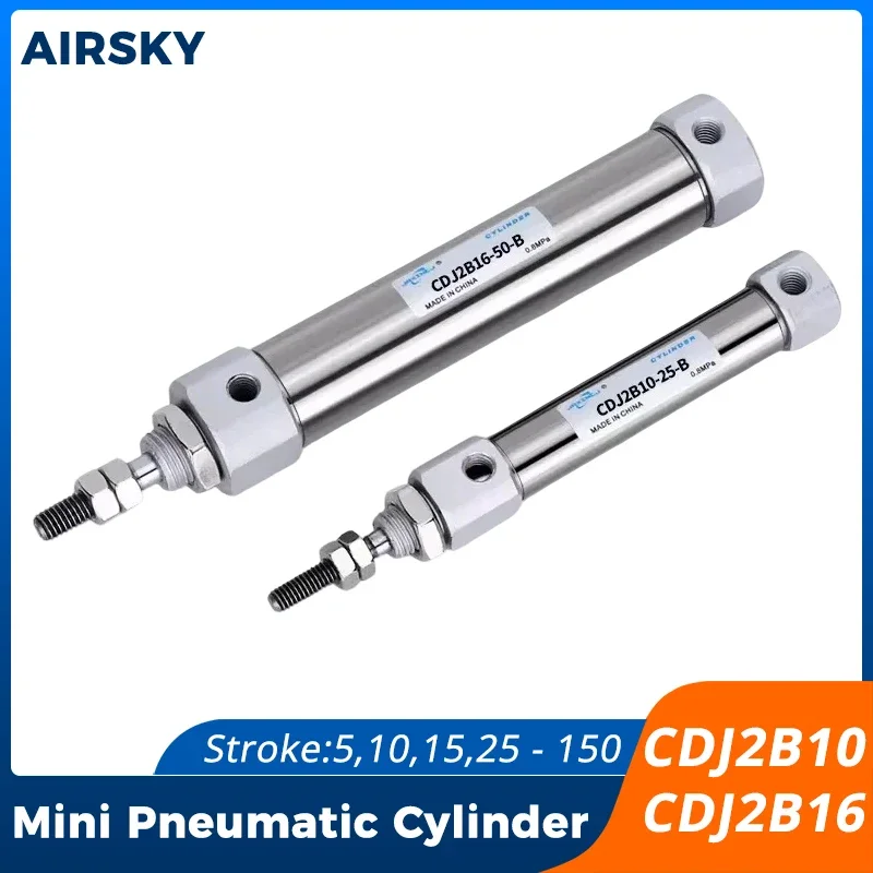 CDJ2B Single Rod Pneumatic Mini Cylinder CDJ2B10 CDJ2B16 Stroke 5 10 20 30 75 100 175 250mm Z B S Stainless Steel Double Acting