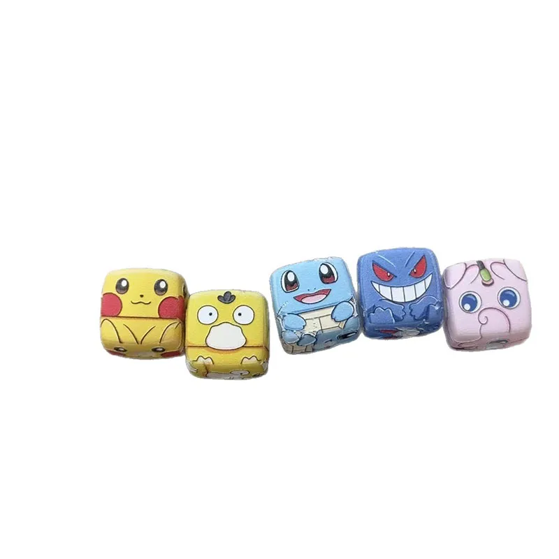 10pcs for Pikachu through-hole beaded 14MM DIY mobile phone chain keychain beaded pen accessory material view 6