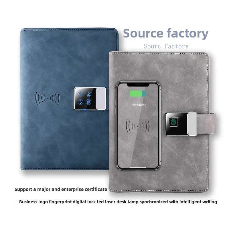 

2025 high-value multi-function power supply notebook wireless charging notepad business set power gift