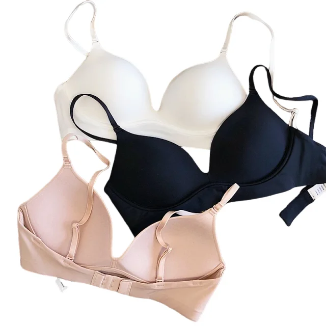 KUCLUT White Black Pure Color Comfortable Women Sexy Sleepwear Fashion Bra Comfortable Wire Free Thin Cotton Bralette
