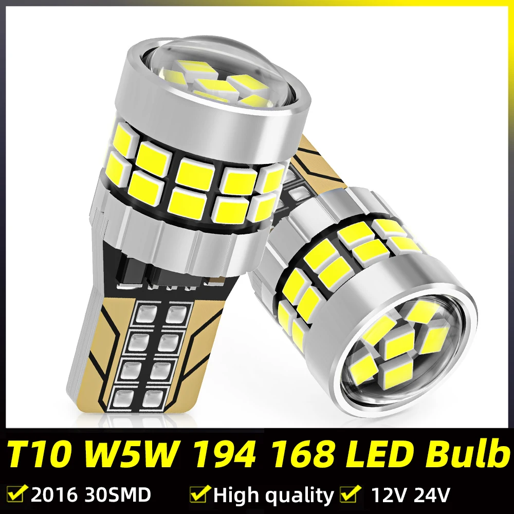 

2Pcs W5W T10 LED CANBUS No Error 5W5 194 168 2016 Map Dome Lights Parking Light Interior Side Bulb for Hyundai Tucson Santa 12v