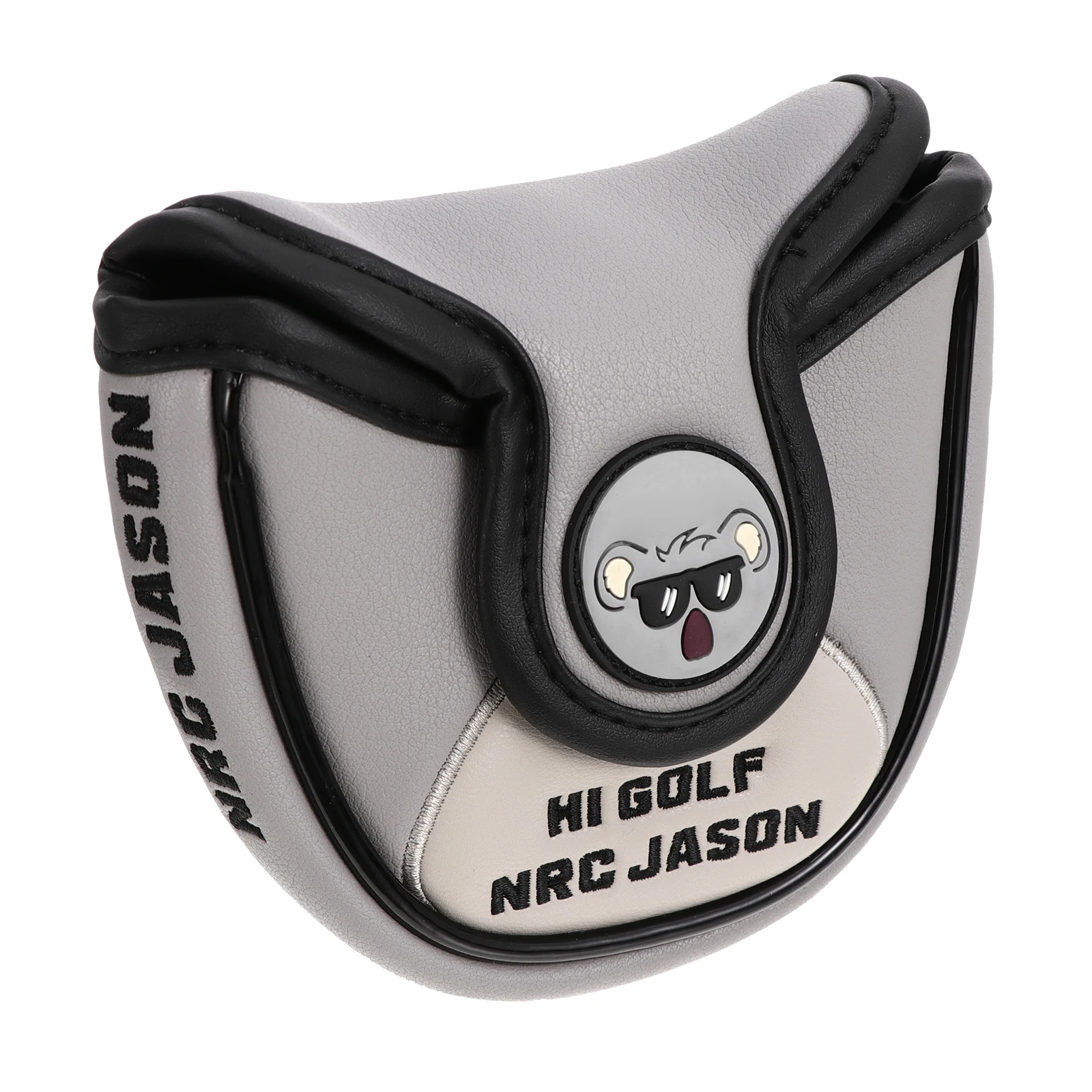 

Pu Golf Club Putter Sleeve Waterproof Durable Universal Head Cover Magnetic Closure Protective Case Semi-Circular Stitched