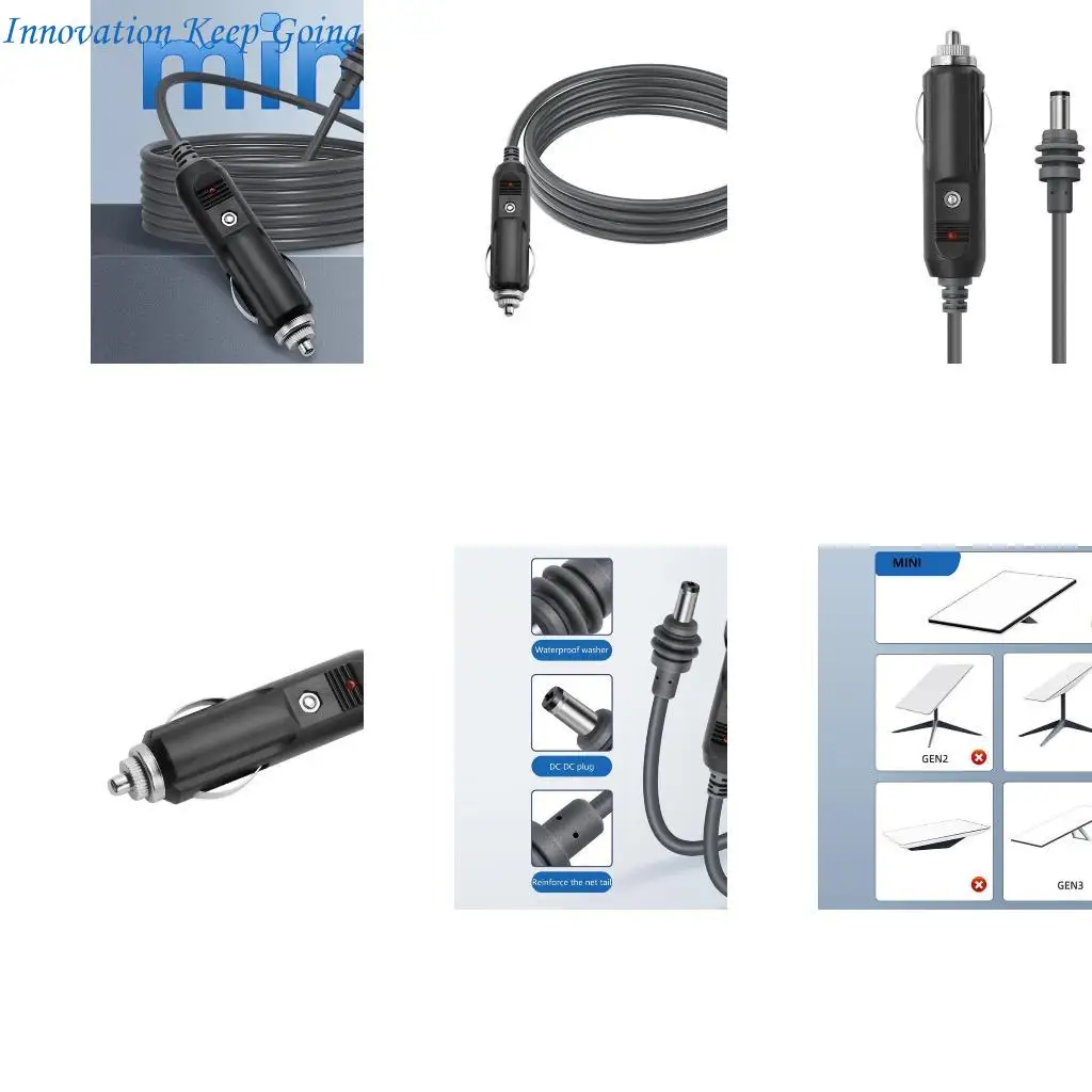E65C DC12V 24V Auto Power Supply Cable with DC5521 Adapter for MINI Satellite Power for Outdoor Use