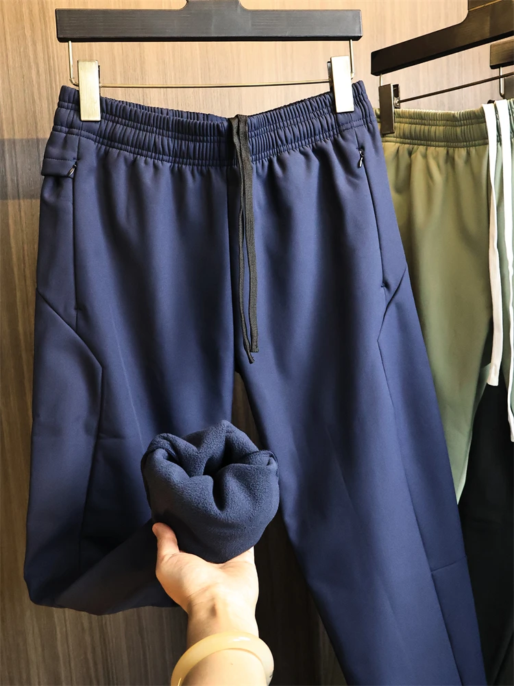 

Men's Casual Straight Leg Pants Windproof Waterproof Soft ell Cosite Particle Fce Autumn Winter Faion Urban Sle