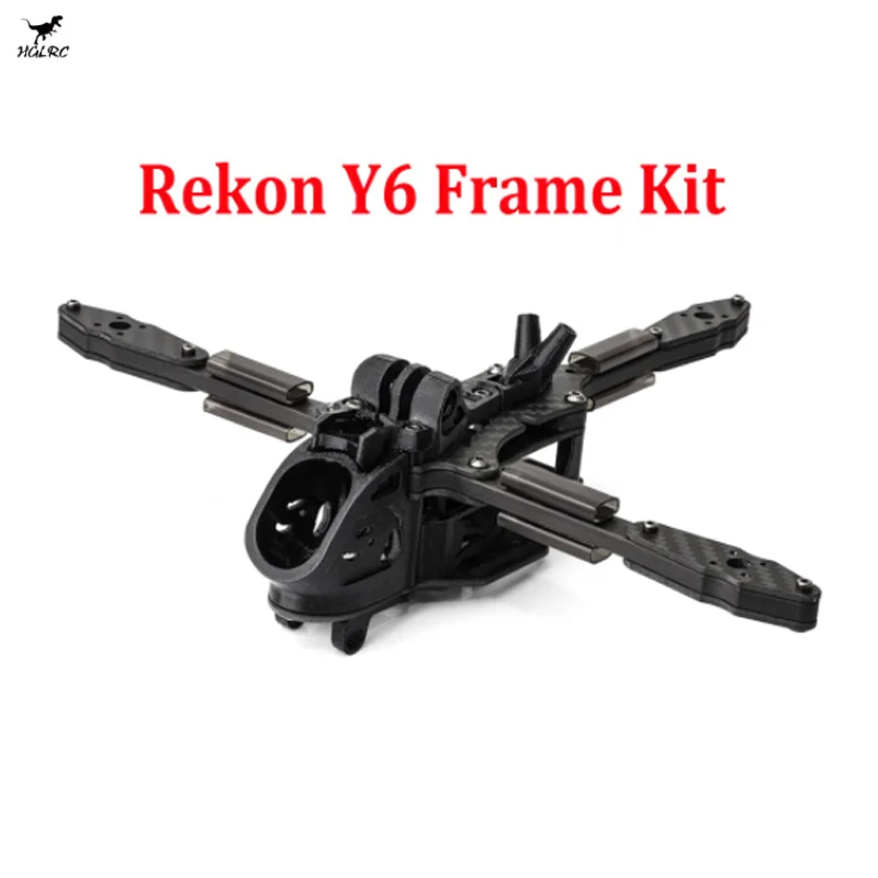 

HGLRC Rekon Y6 5-inch Frame Kit Y-Type Long Endurance 3K Carbon Fiber Compatible Analog/O3/Moonlight Kit VTX