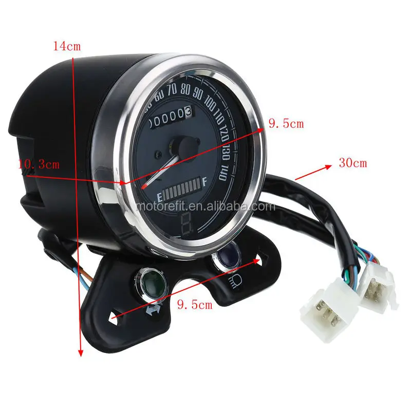 Motorcycle Odometer Speedometer LCD Digital Gauge W/ Light USB Charger Interface For Honda CG125 Cafe Racer