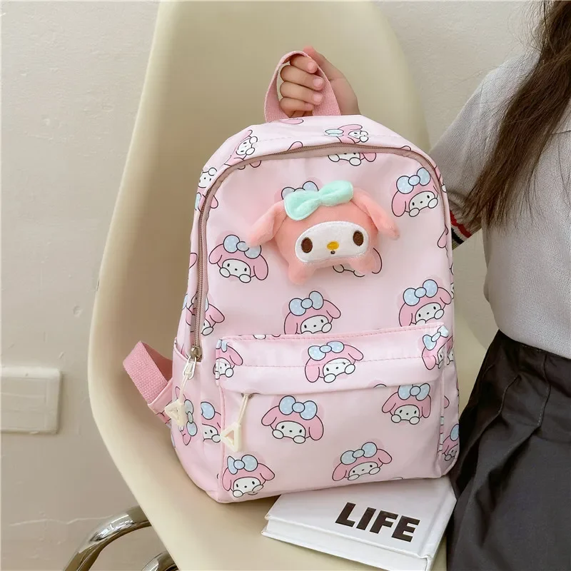 Anime Sanrio Shoulder bag Cinnamoroll Melody Kuromi Children Backpack Cartoon Cute School Bag Birthday Christmas Gift for Friend